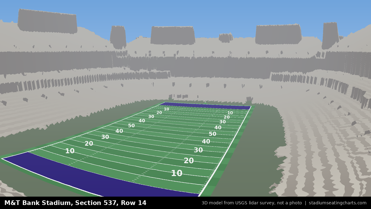 View from M&T Bank Stadium Section 537, Row 14, looking toward the field