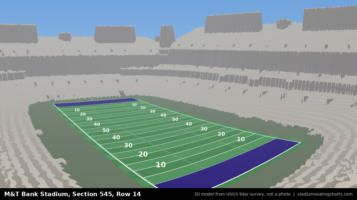 View from M&T Bank Stadium Section 545, Row 14, looking toward the field