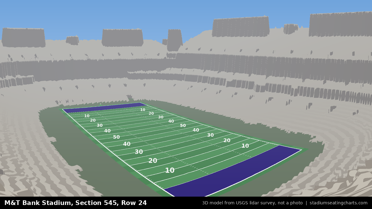 View from M&T Bank Stadium Section 545, Row 24, looking toward the field