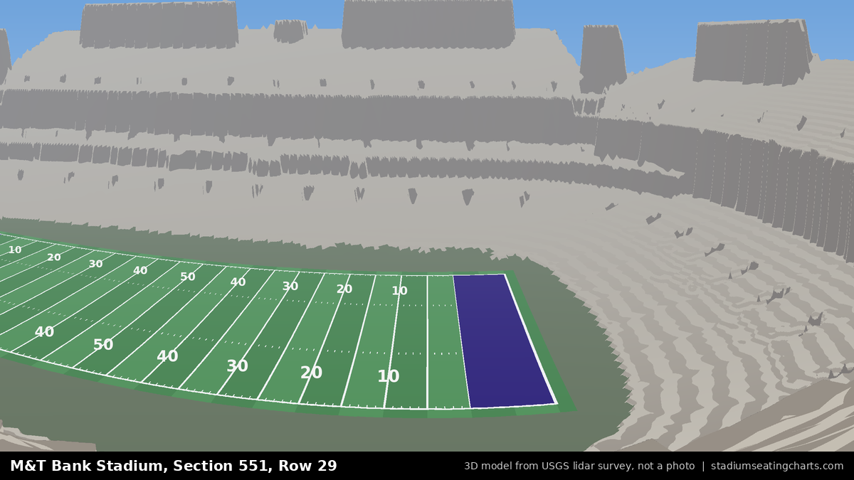 View from M&T Bank Stadium Section 551, Row 29, looking toward the field