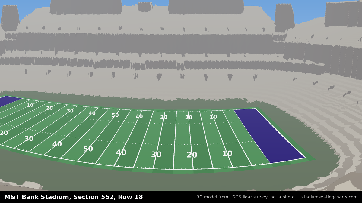 View from M&T Bank Stadium Section 552, Row 18, looking toward the field