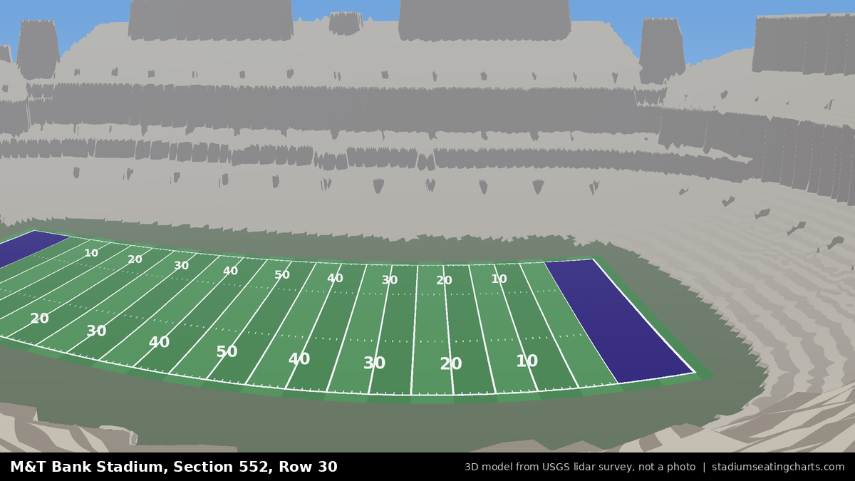 View from M&T Bank Stadium Section 552, Row 30, looking toward the field