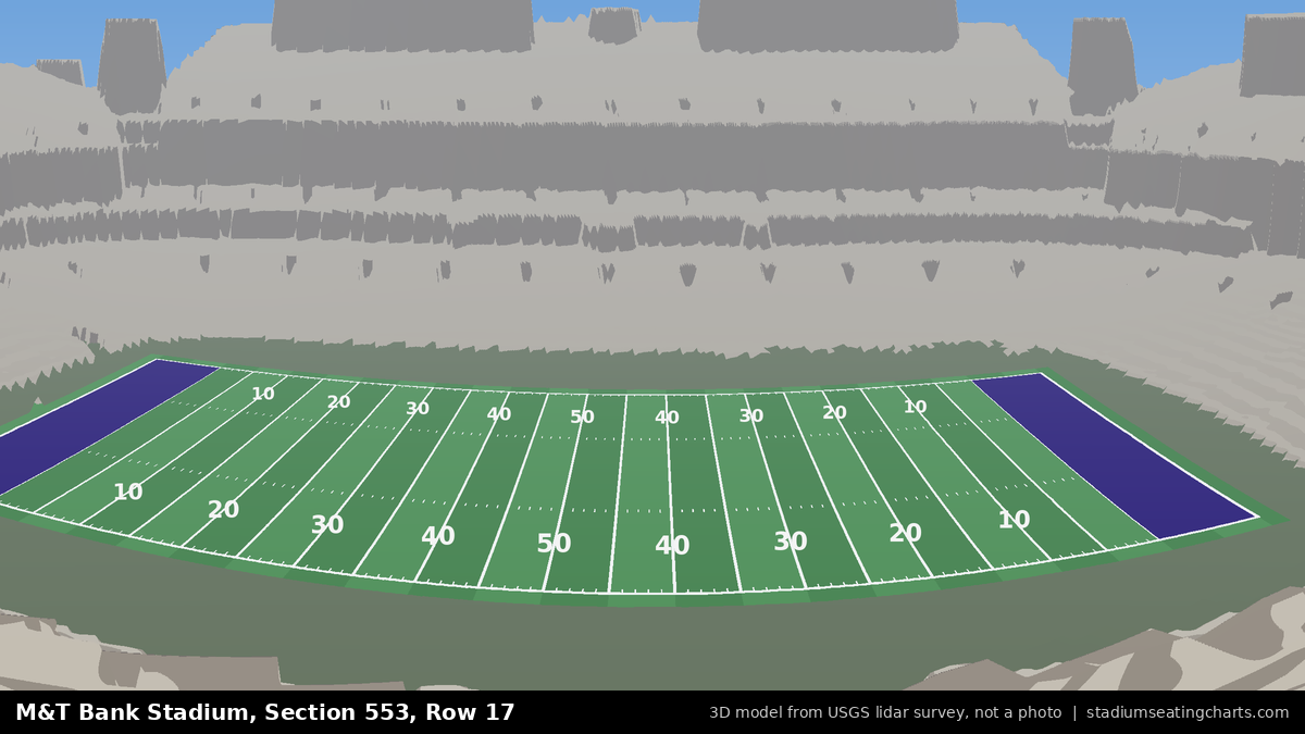 View from M&T Bank Stadium Section 553, Row 17, looking toward the field