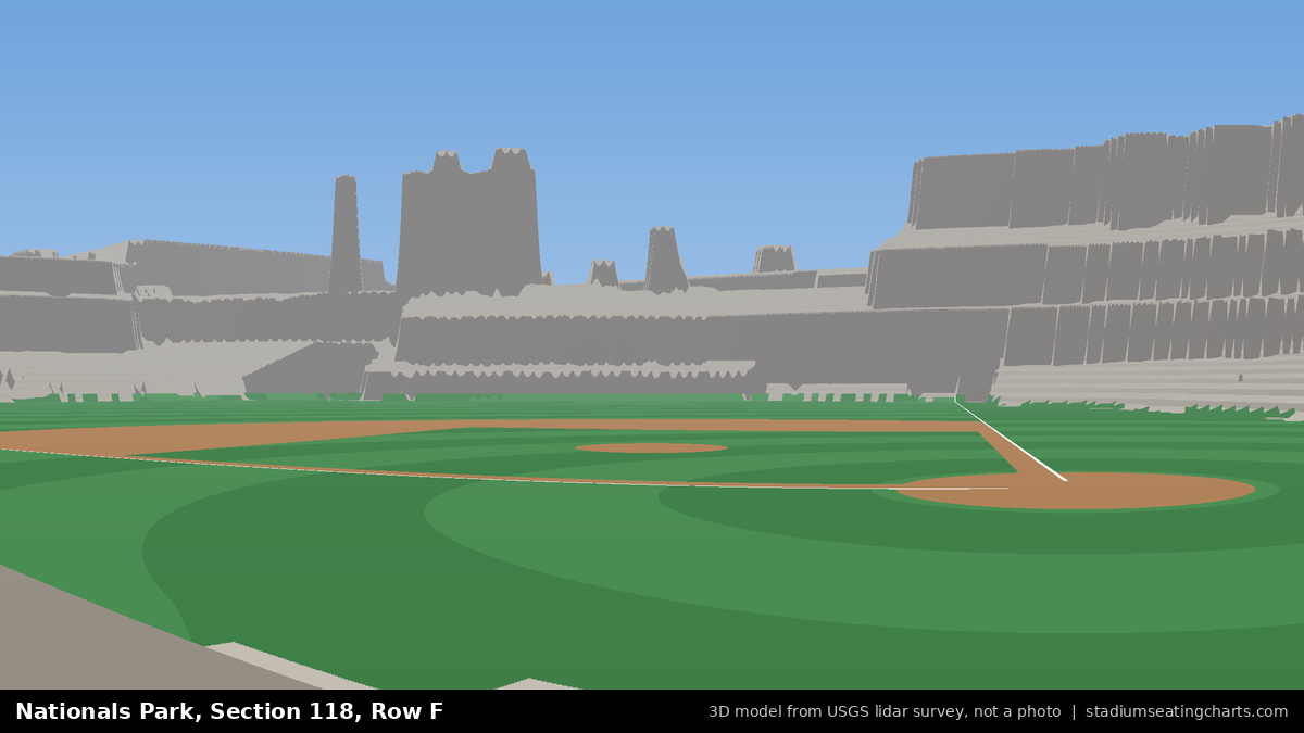 View from Nationals Park Section 118, Row F, looking toward the pitcher's mound