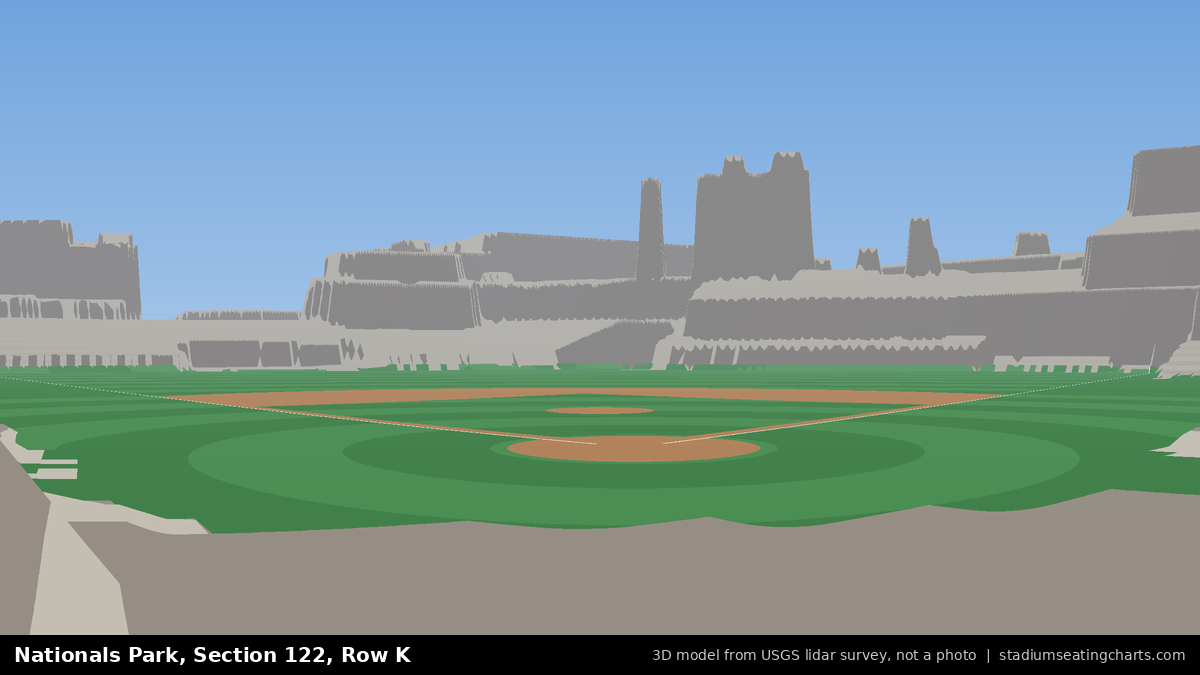 View from Nationals Park Section 122, Row K, looking toward the pitcher's mound