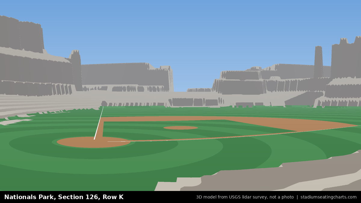 View from Nationals Park Section 126, Row K, looking toward the pitcher's mound