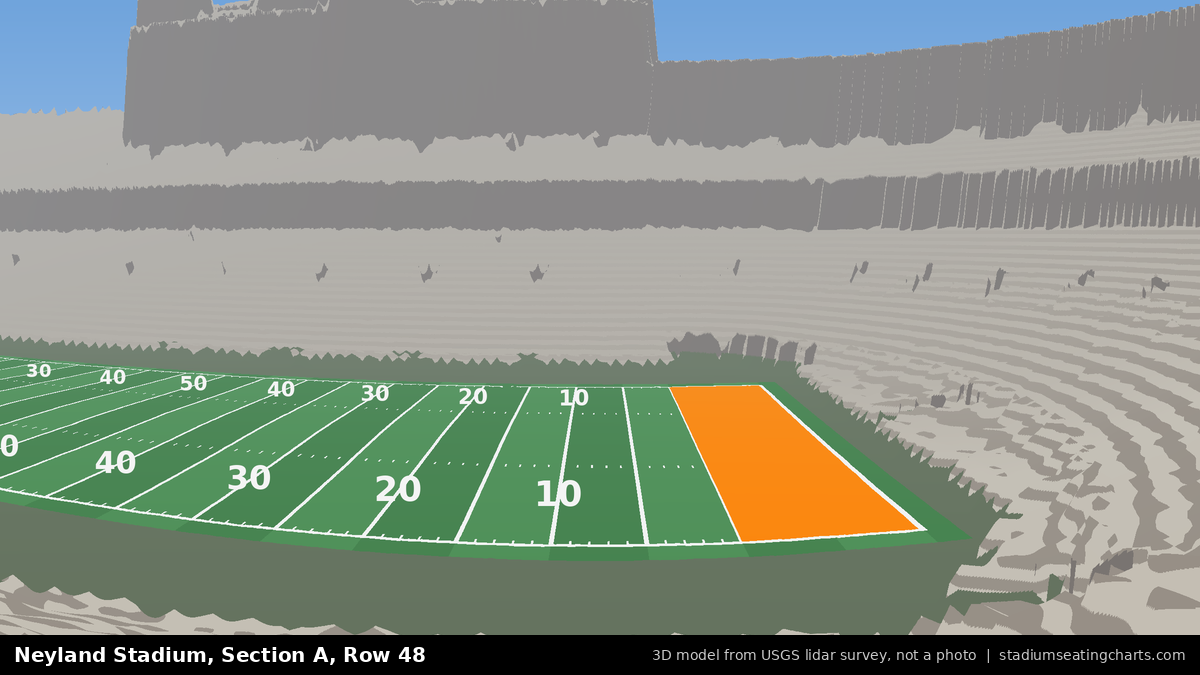 View from Neyland Stadium Section A, Row 48, looking toward the field