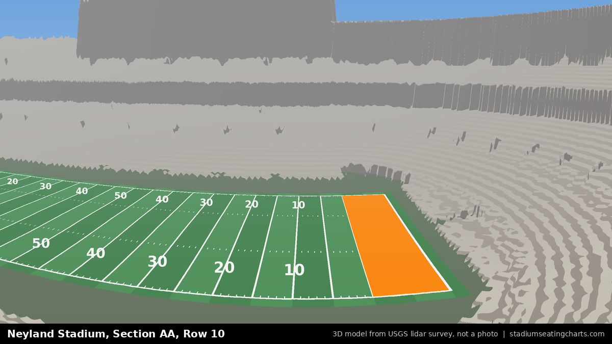 View from Neyland Stadium Section AA, Row 10, looking toward the field