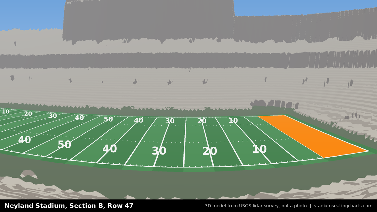 View from Neyland Stadium Section B, Row 47, looking toward the field