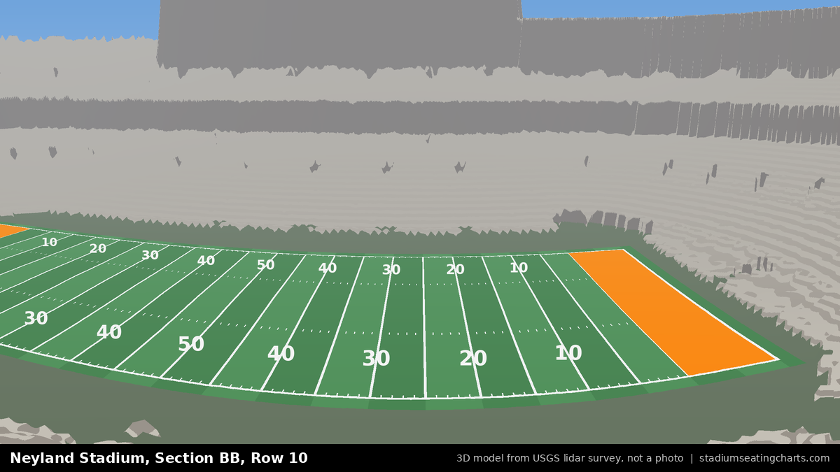 View from Neyland Stadium Section BB, Row 10, looking toward the field