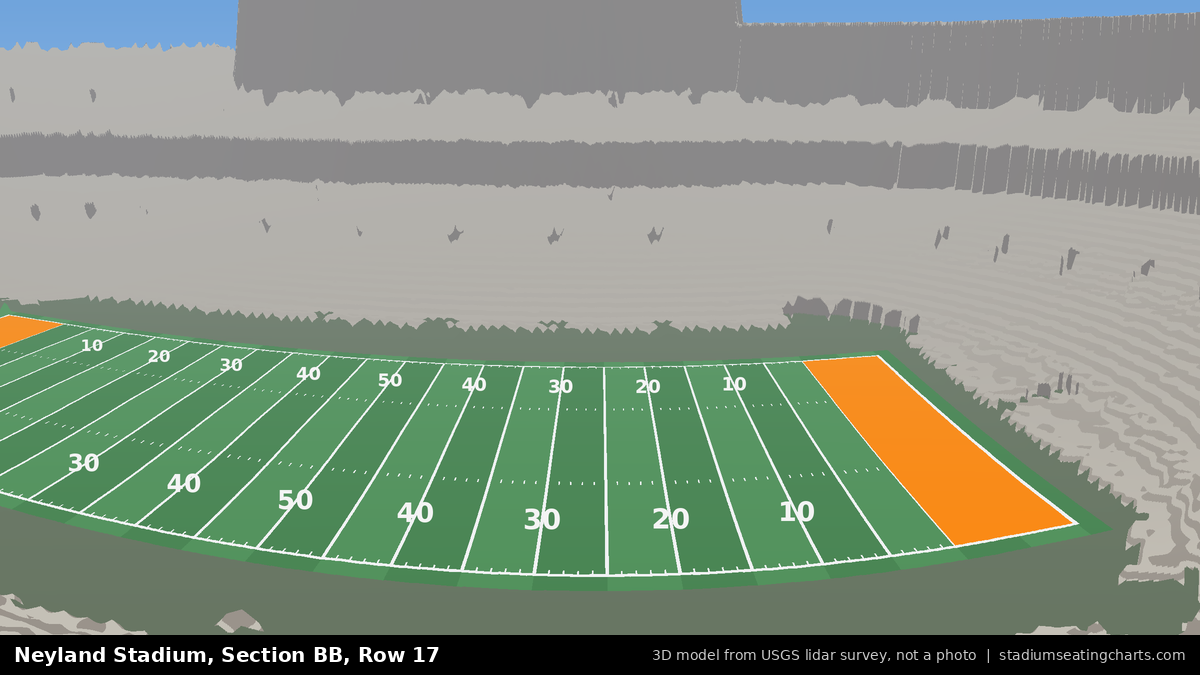 View from Neyland Stadium Section BB, Row 17, looking toward the field