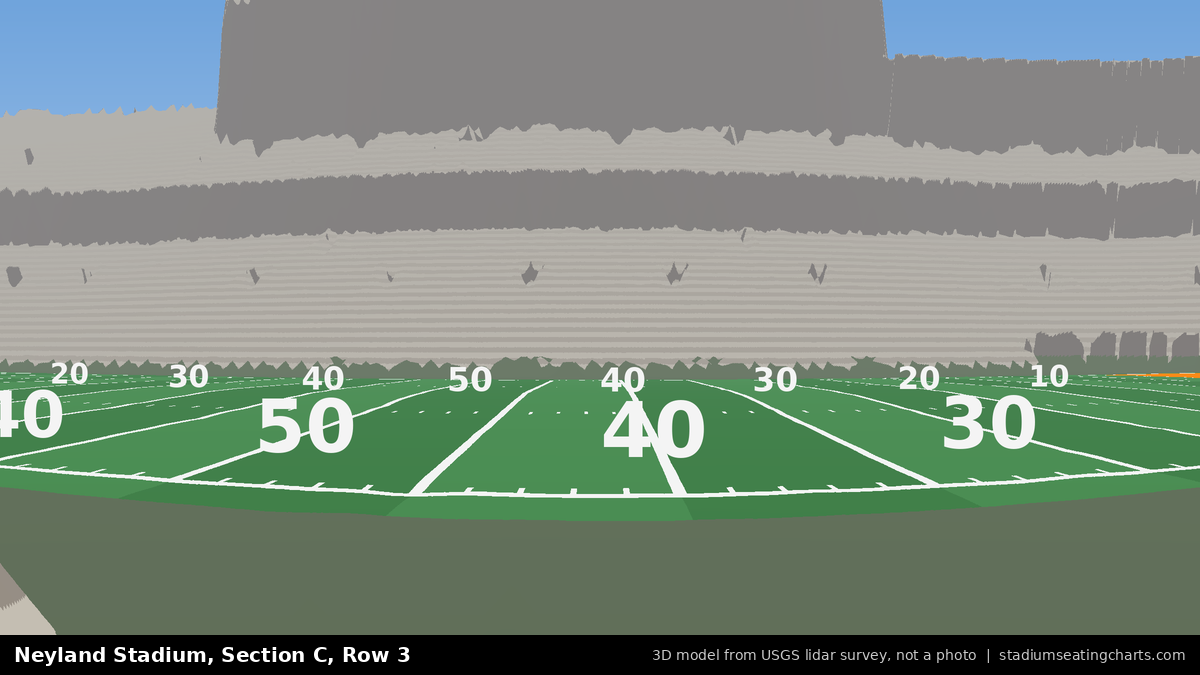 View from Neyland Stadium Section C, Row 3, looking toward the field