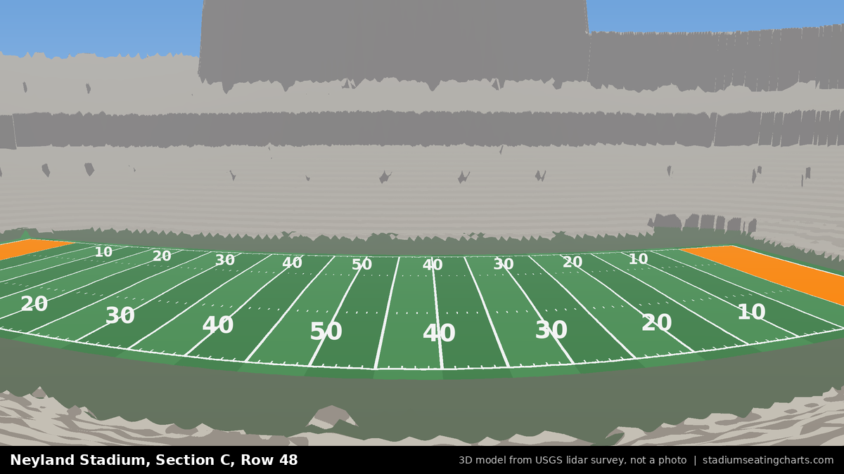 View from Neyland Stadium Section C, Row 48, looking toward the field