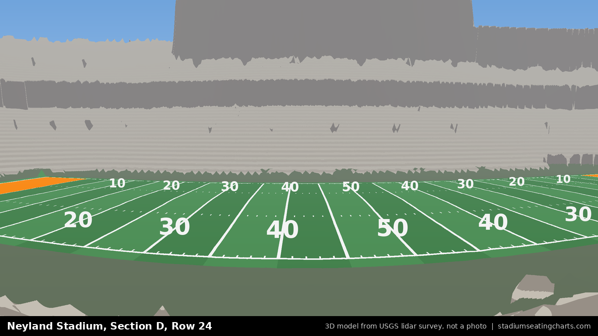 View from Neyland Stadium Section D, Row 24, looking toward the field