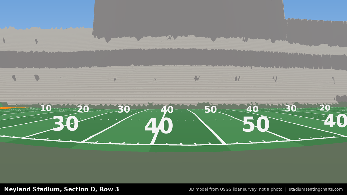 View from Neyland Stadium Section D, Row 3, looking toward the field
