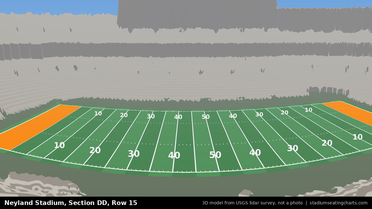 View from Neyland Stadium Section DD, Row 15, looking toward the field