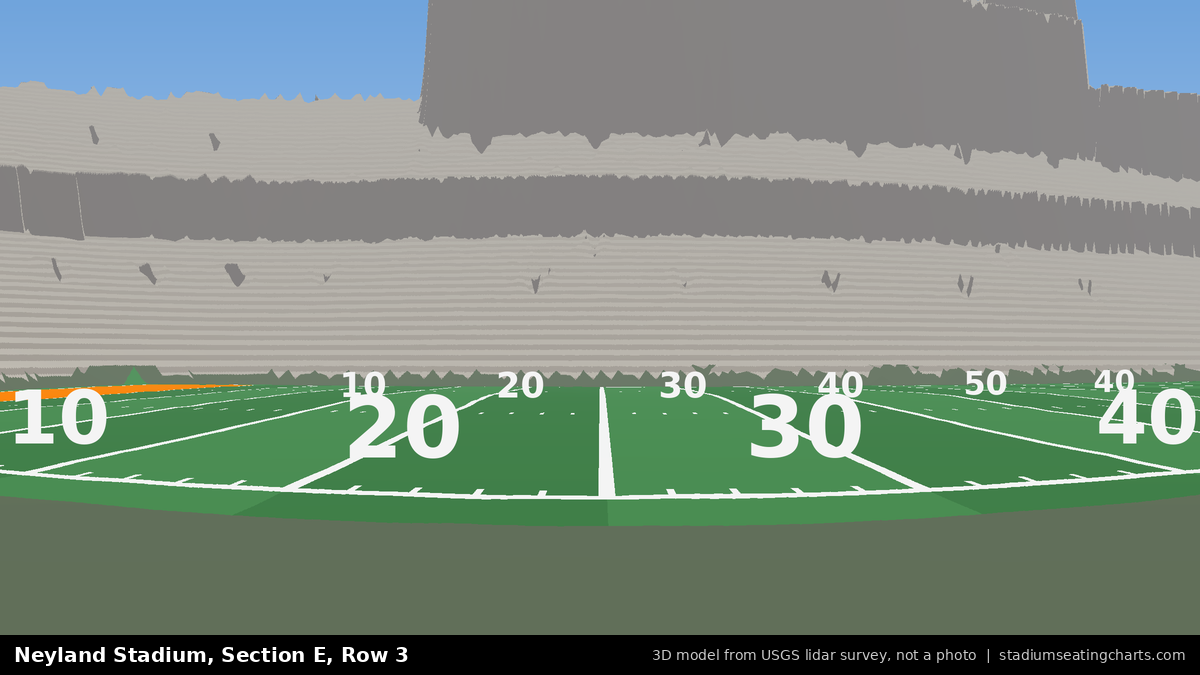 View from Neyland Stadium Section E, Row 3, looking toward the field