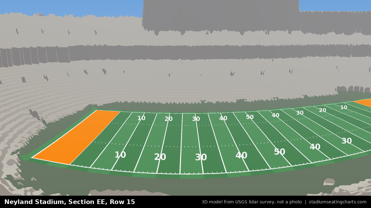 View from Neyland Stadium Section EE, Row 15, looking toward the field