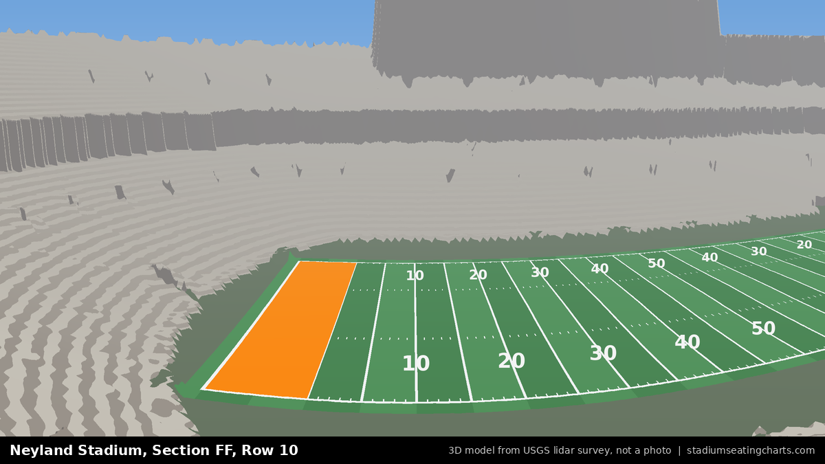 View from Neyland Stadium Section FF, Row 10, looking toward the field