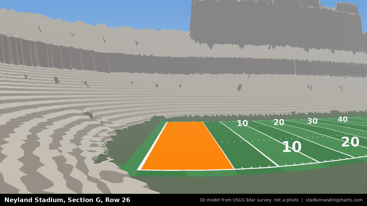 View from Neyland Stadium Section G, Row 26, looking toward the field