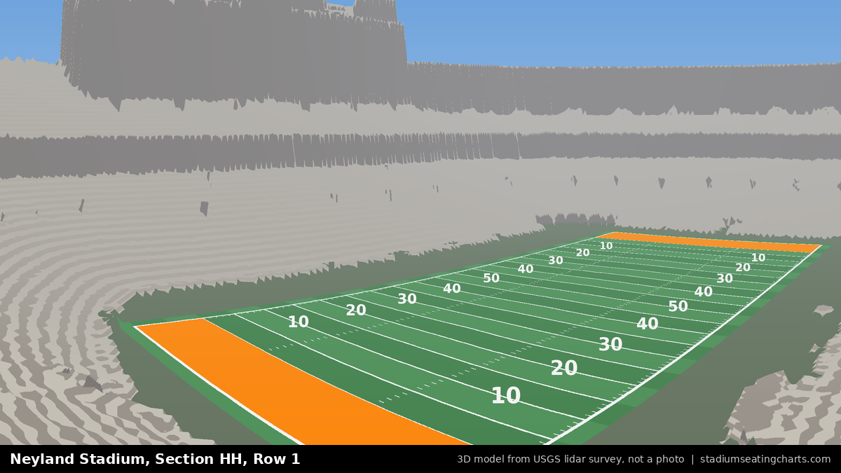 View from Neyland Stadium Section HH, Row 1, looking toward the field