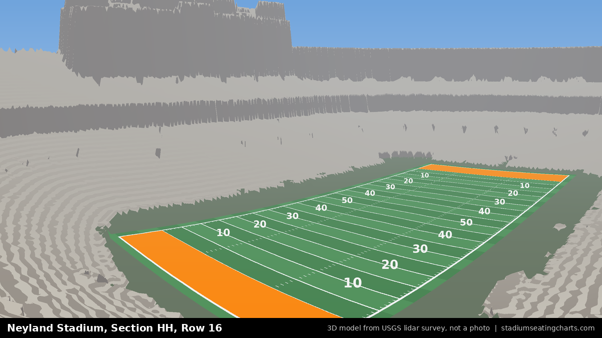 View from Neyland Stadium Section HH, Row 16, looking toward the field