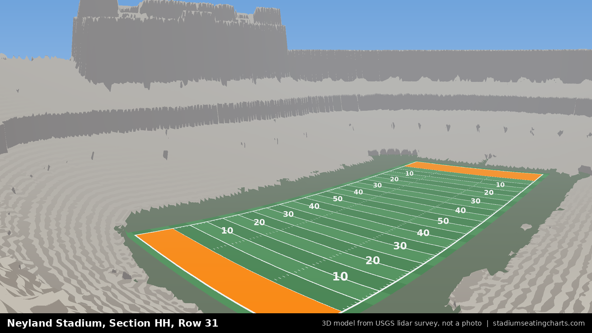 View from Neyland Stadium Section HH, Row 31, looking toward the field