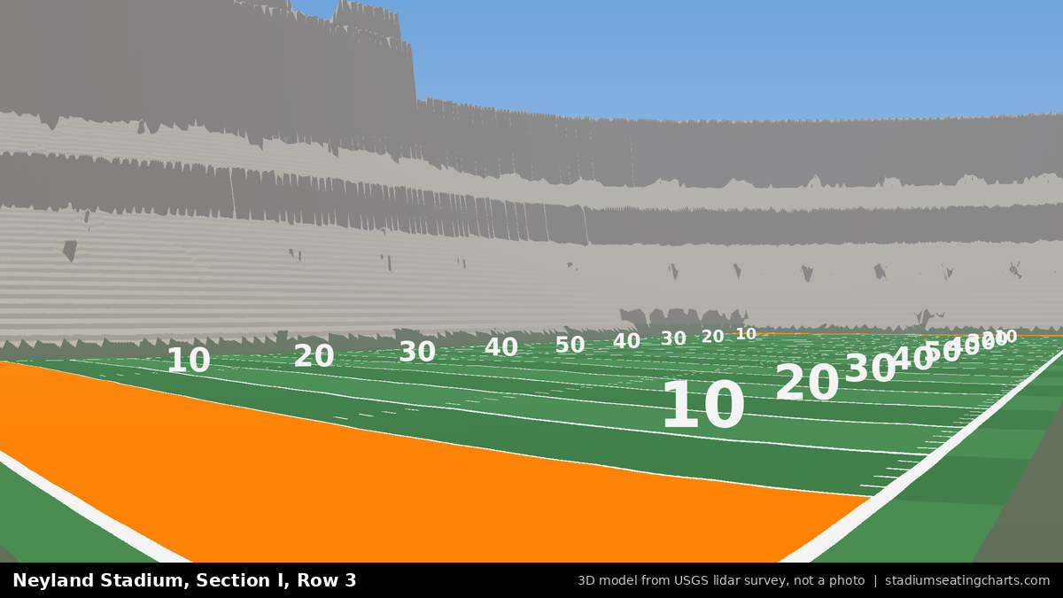 View from Neyland Stadium Section I, Row 3, looking toward the field