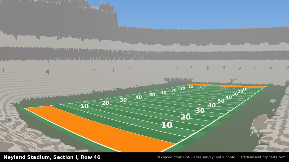 View from Neyland Stadium Section I, Row 46, looking toward the field