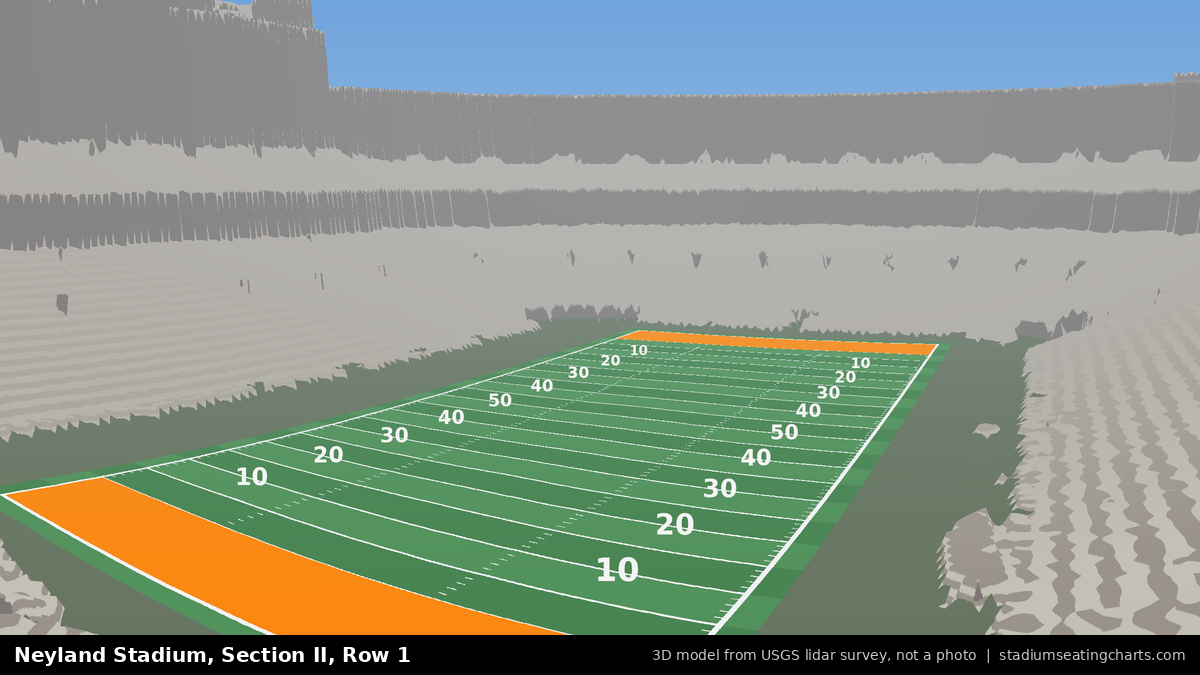 View from Neyland Stadium Section II, Row 1, looking toward the field