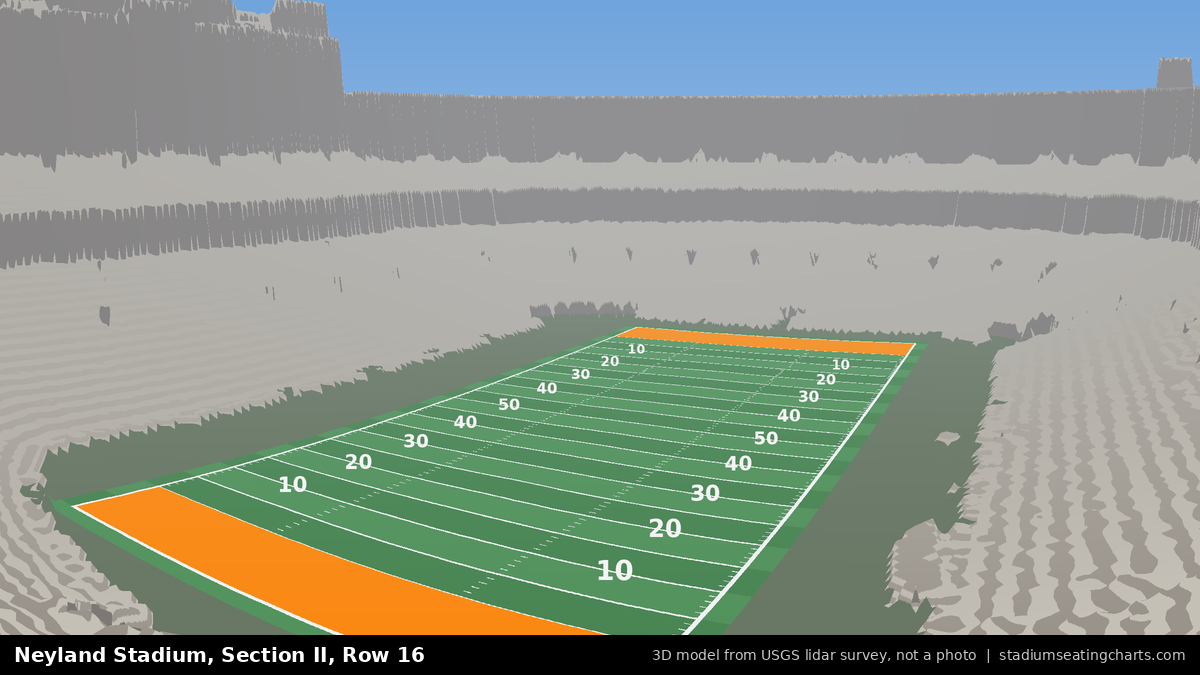 View from Neyland Stadium Section II, Row 16, looking toward the field