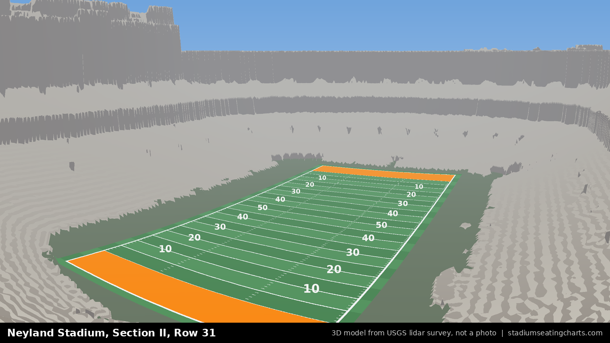 View from Neyland Stadium Section II, Row 31, looking toward the field