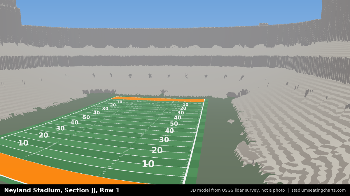 View from Neyland Stadium Section JJ, Row 1, looking toward the field