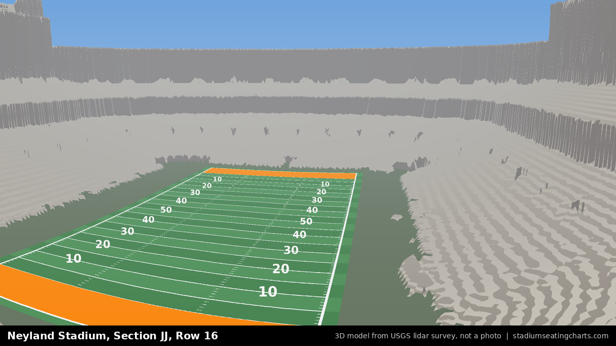 View from Neyland Stadium Section JJ, Row 16, looking toward the field