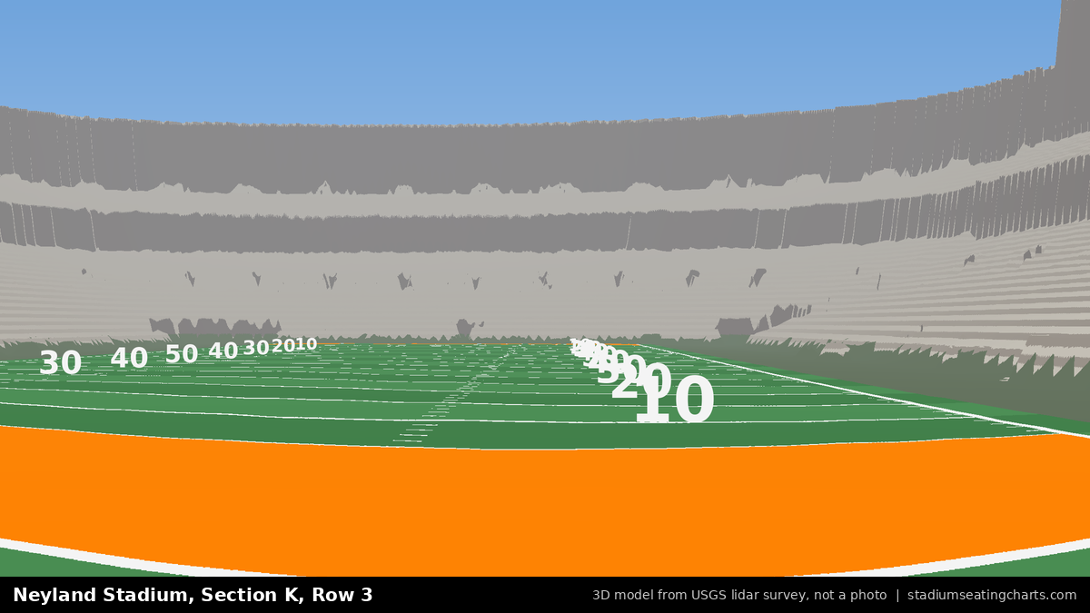 View from Neyland Stadium Section K, Row 3, looking toward the field