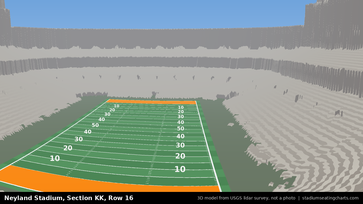 View from Neyland Stadium Section KK, Row 16, looking toward the field