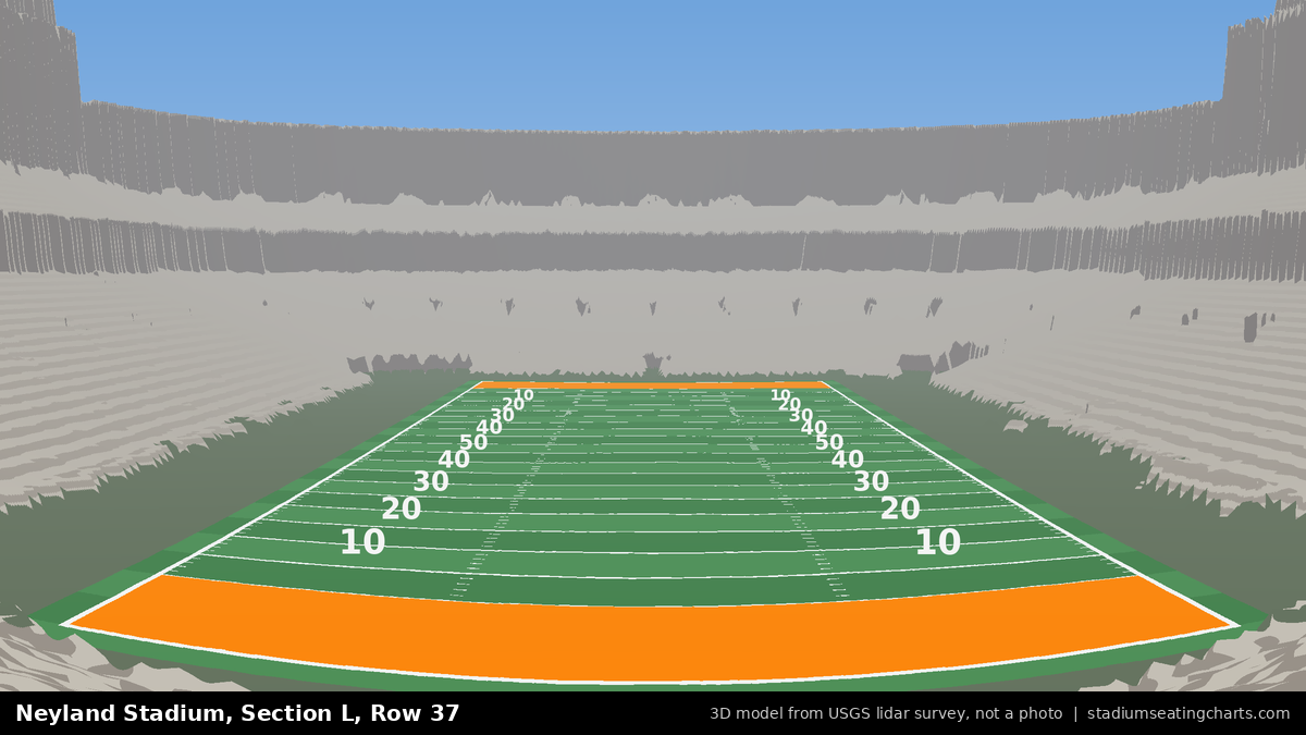 View from Neyland Stadium Section L, Row 37, looking toward the field