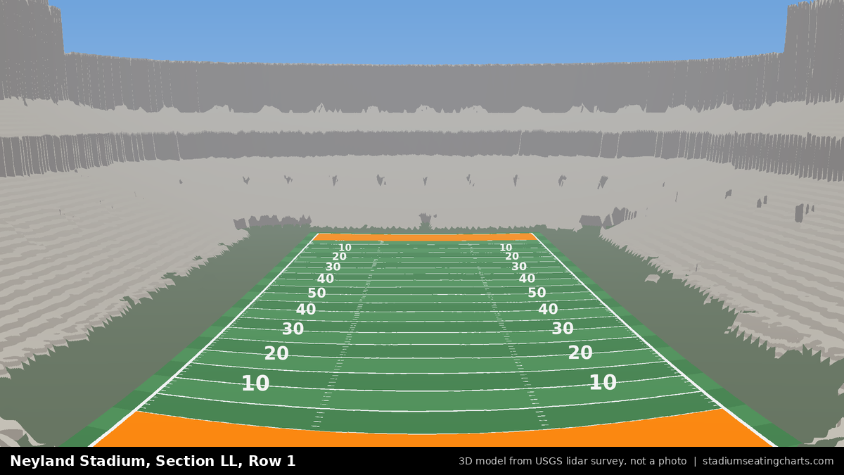 View from Neyland Stadium Section LL, Row 1, looking toward the field