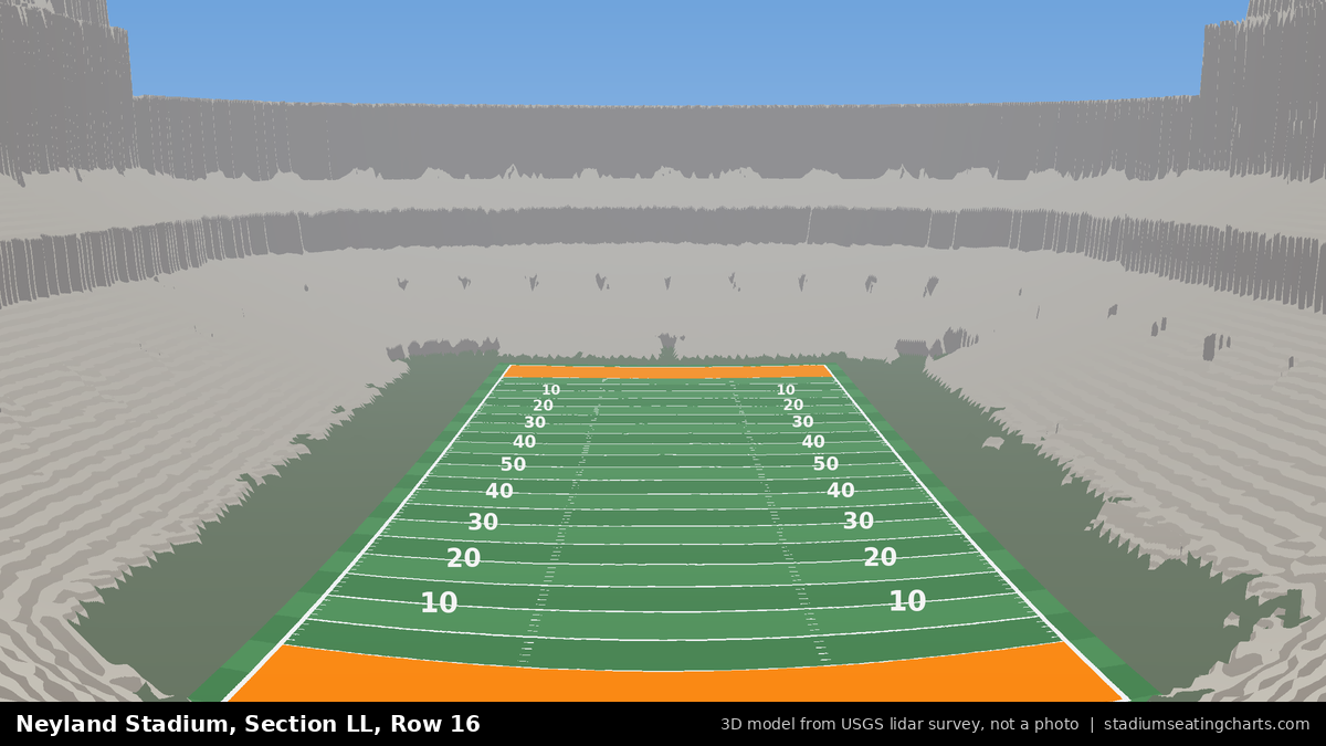 View from Neyland Stadium Section LL, Row 16, looking toward the field
