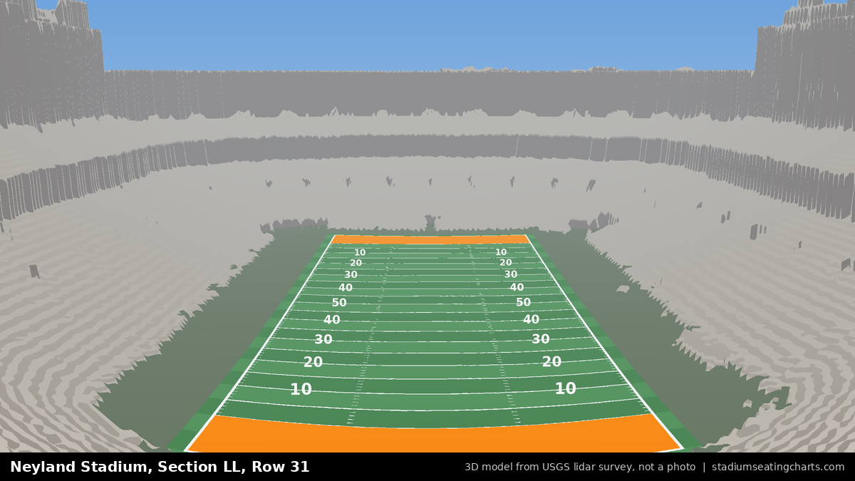 View from Neyland Stadium Section LL, Row 31, looking toward the field