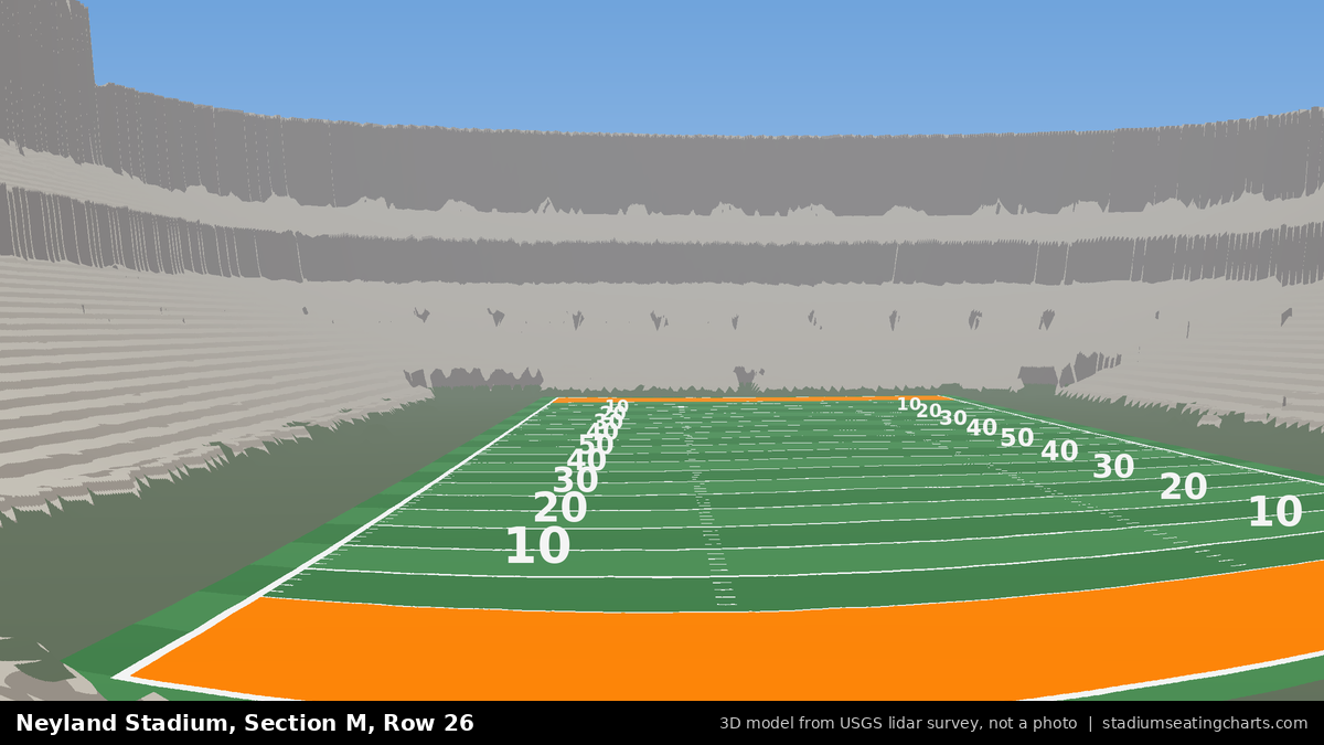 View from Neyland Stadium Section M, Row 26, looking toward the field