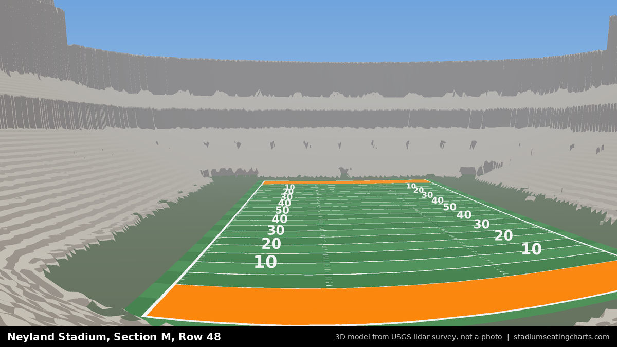 View from Neyland Stadium Section M, Row 48, looking toward the field