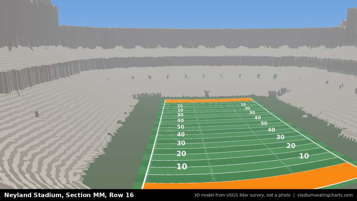 View from Neyland Stadium Section MM, Row 16, looking toward the field