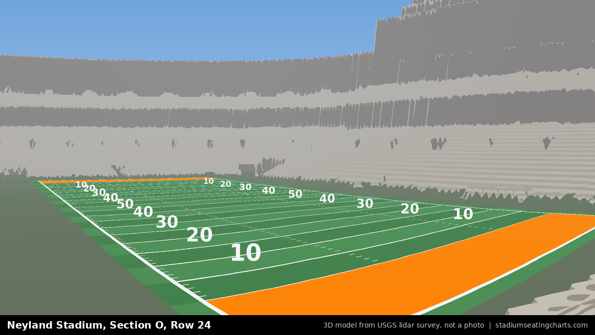 View from Neyland Stadium Section O, Row 24, looking toward the field
