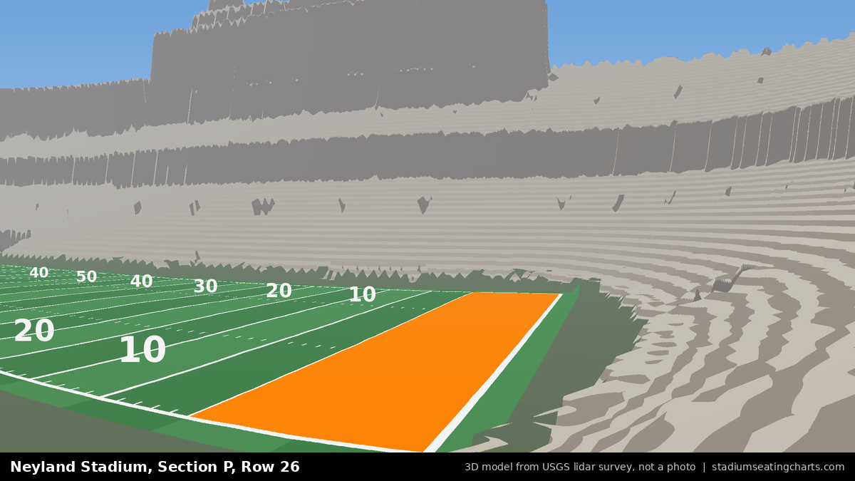 View from Neyland Stadium Section P, Row 26, looking toward the field