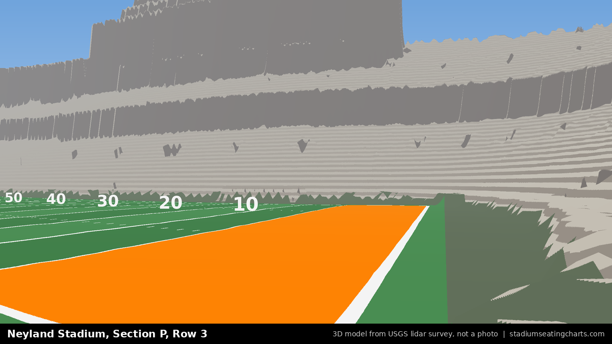 View from Neyland Stadium Section P, Row 3, looking toward the field