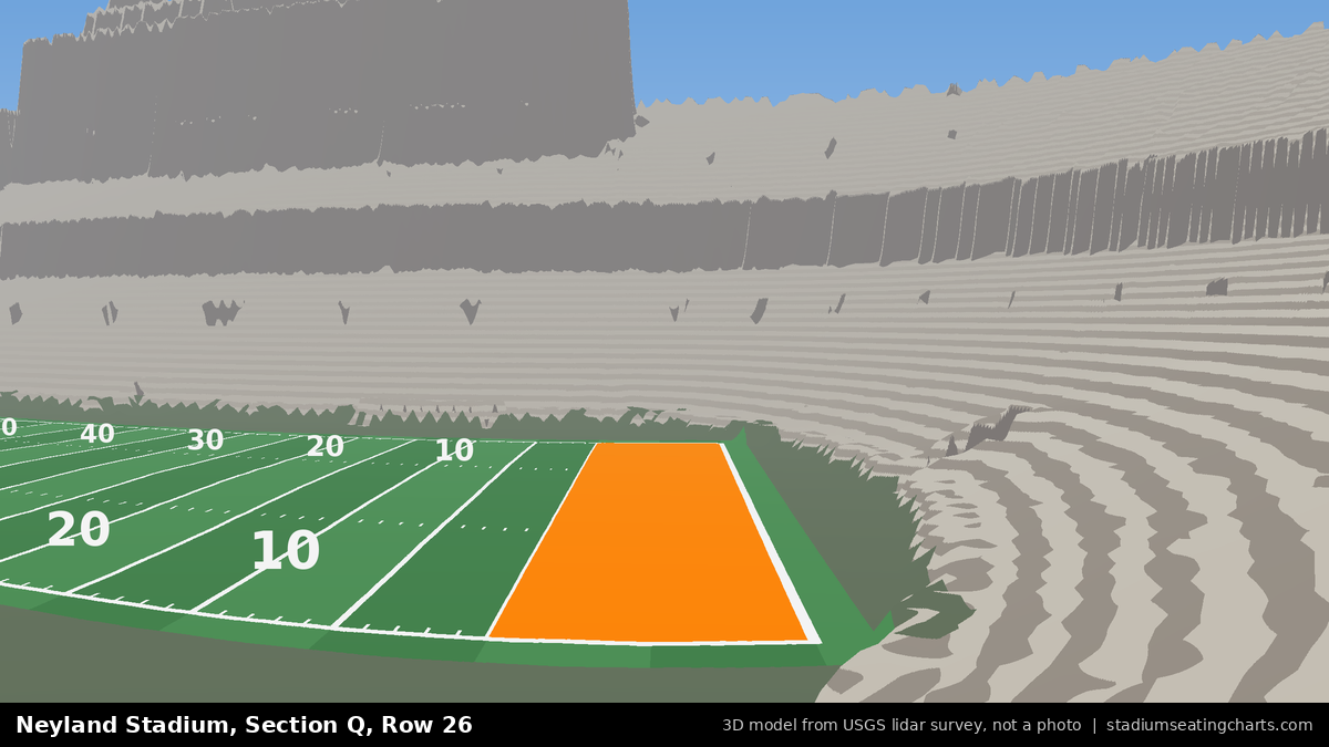 View from Neyland Stadium Section Q, Row 26, looking toward the field