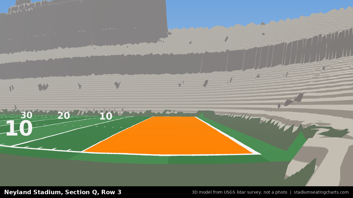 View from Neyland Stadium Section Q, Row 3, looking toward the field