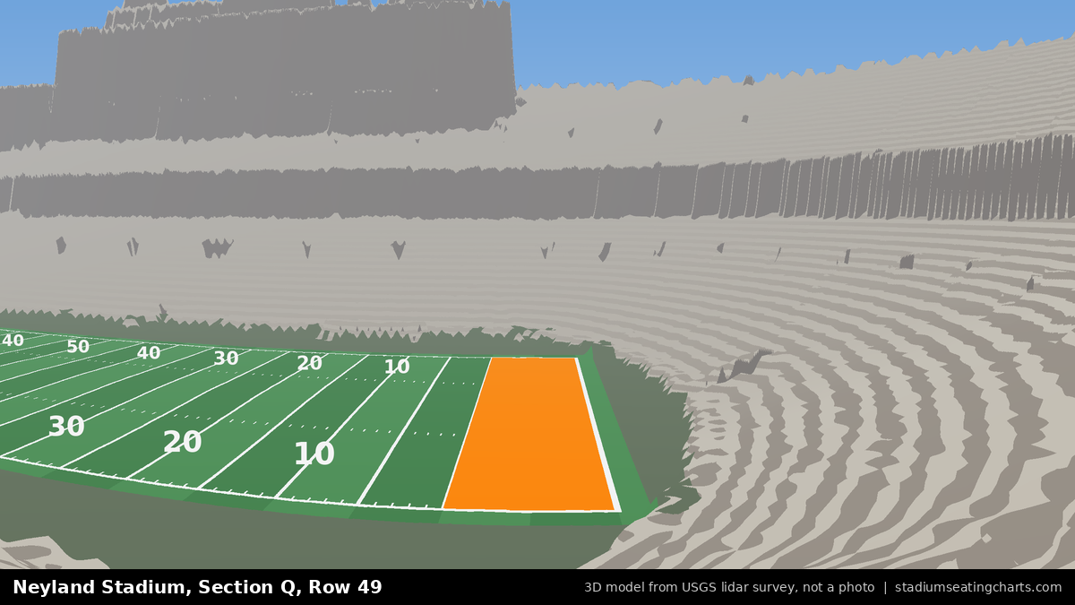 View from Neyland Stadium Section Q, Row 49, looking toward the field