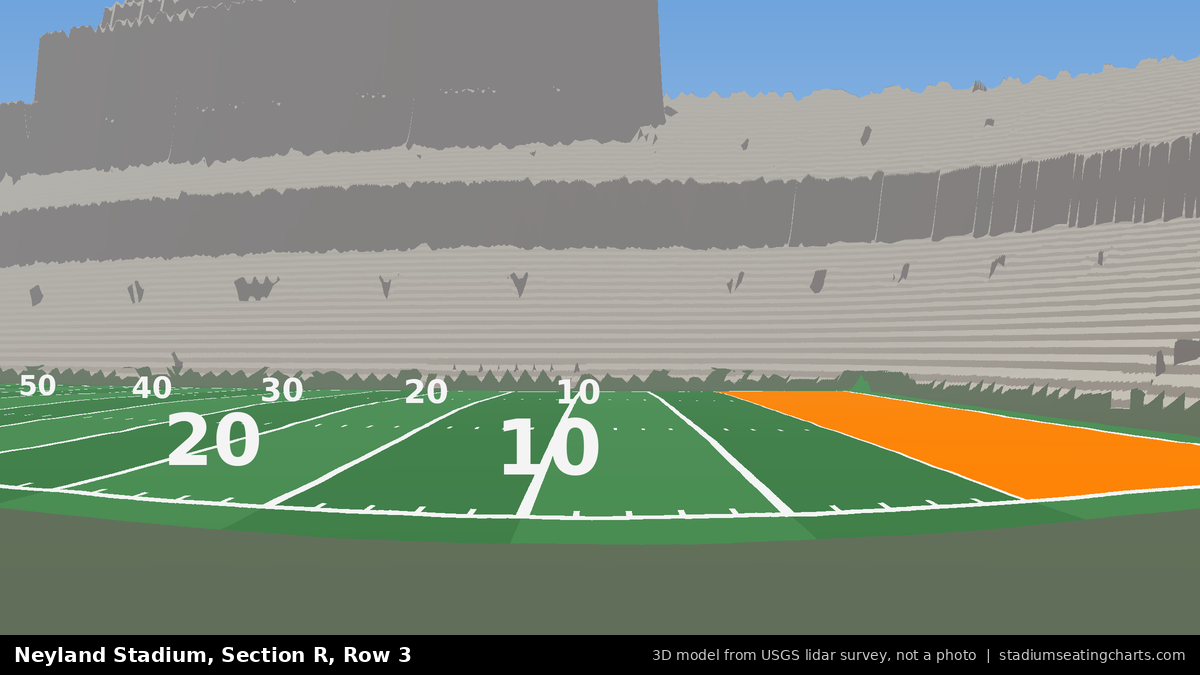 View from Neyland Stadium Section R, Row 3, looking toward the field